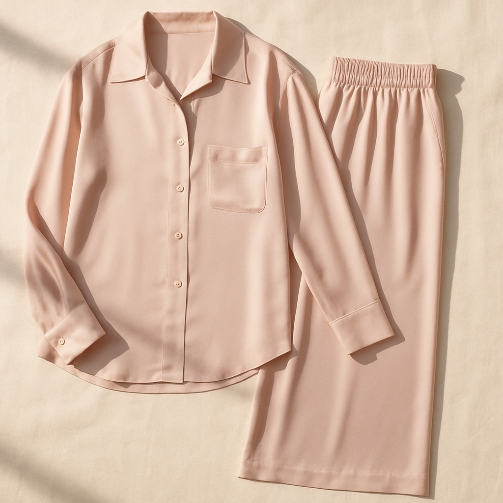 Soft Rose Silk Matching Set