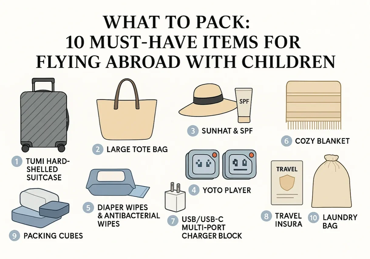 What to Pack 10 Must-Have Items for Flying Abroad with Children